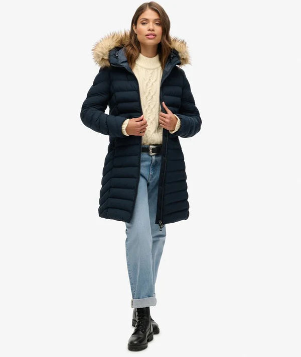 Fuji Faux Fur Hood Jacket - Eclipse Navy