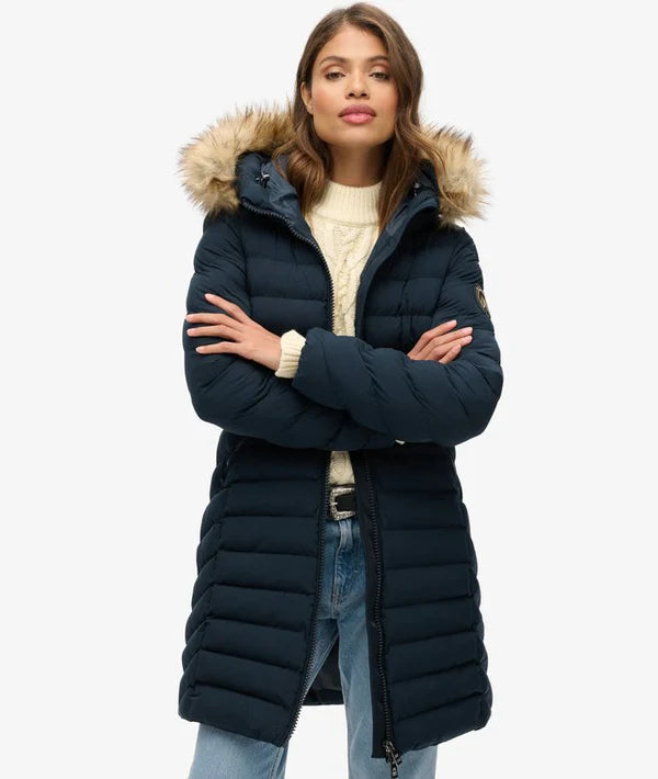 Fuji Faux Fur Hood Jacket - Eclipse Navy