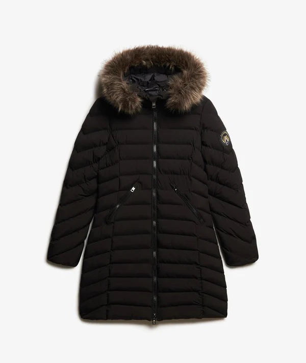 Fuji Faux Fur Hood Jacket - Black