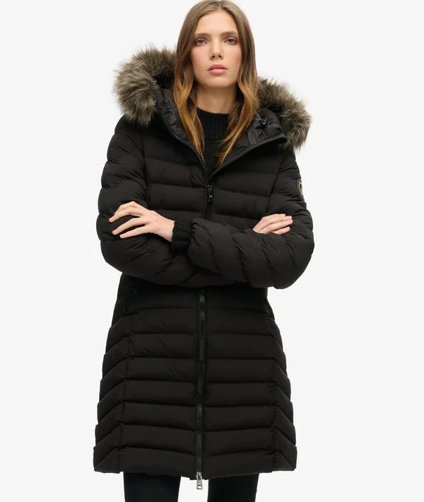 Fuji Faux Fur Hood Jacket - Black