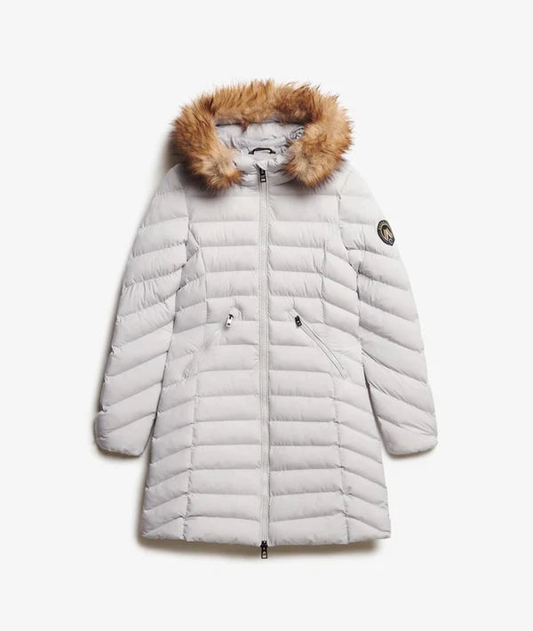 Fuji Faux Fur Hood Jacket - Moonlight Grey