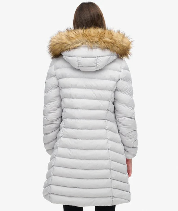 Fuji Faux Fur Hood Jacket - Moonlight Grey