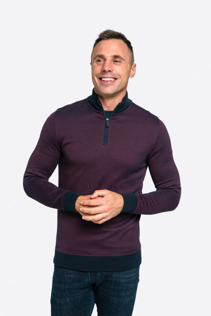 Utah Warriors 1/4 Zip Jumper - Classic Plum Dot