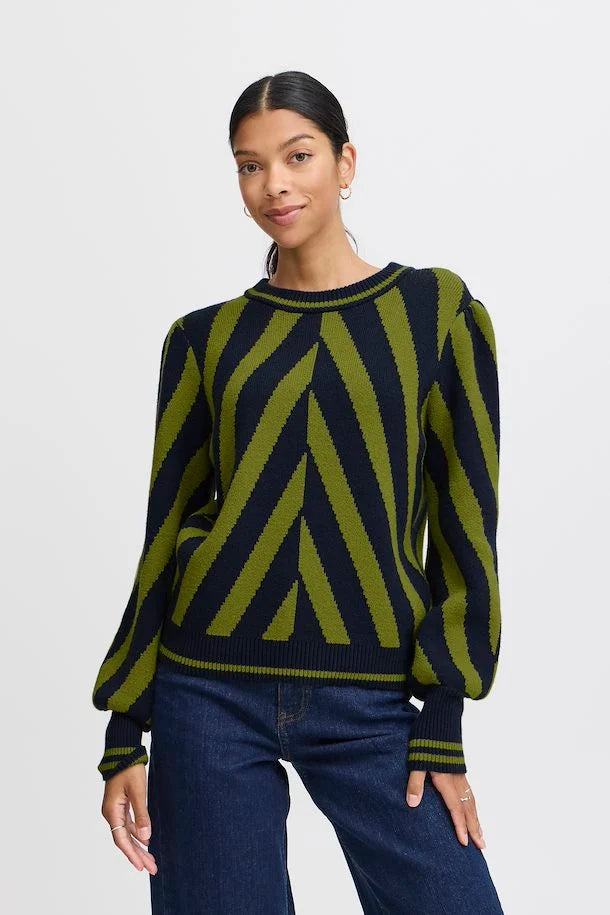 Milo Striped Jumper - Woodbine