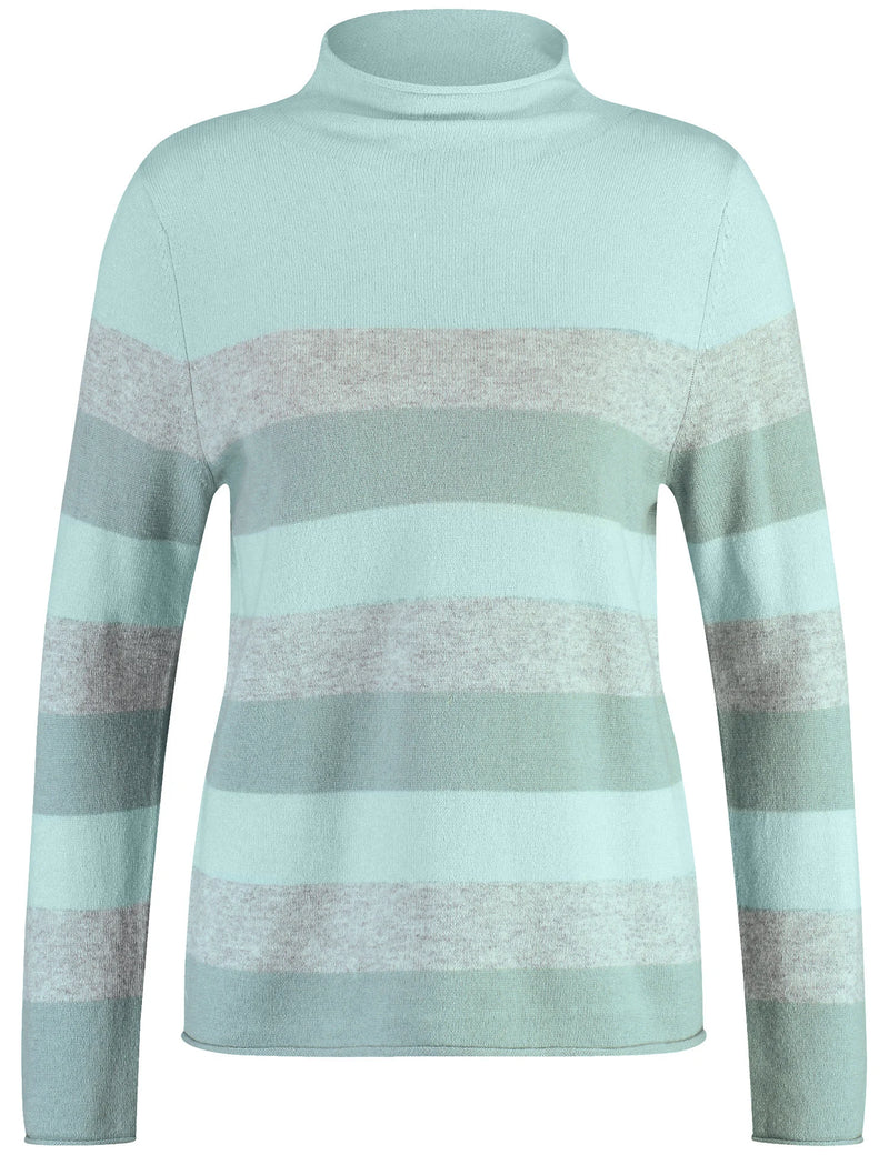 Animal Attention High Neck Jumper - Mint/hazy Mint