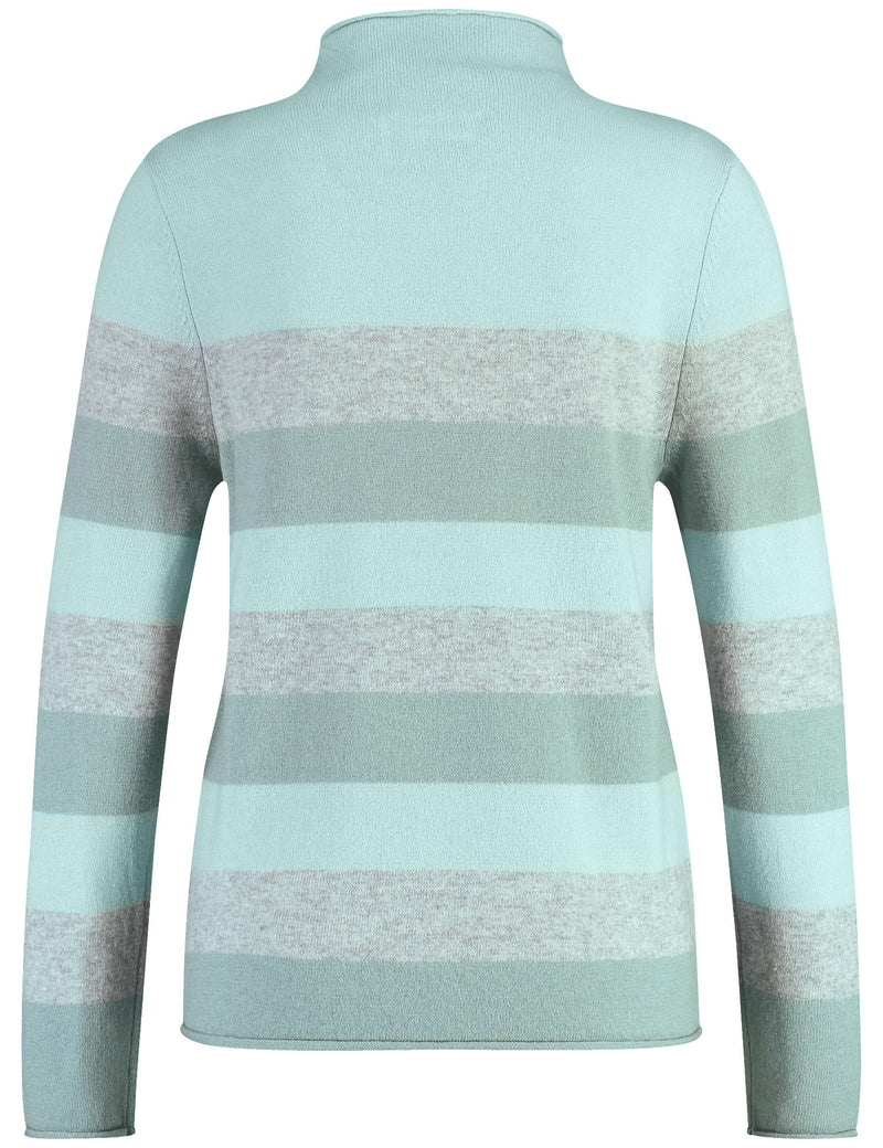 Animal Attention High Neck Jumper - Mint/hazy Mint