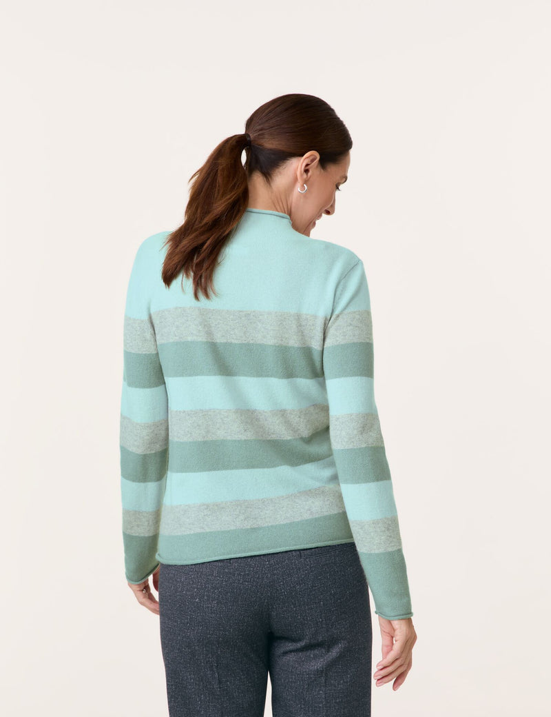 Animal Attention High Neck Jumper - Mint/hazy Mint