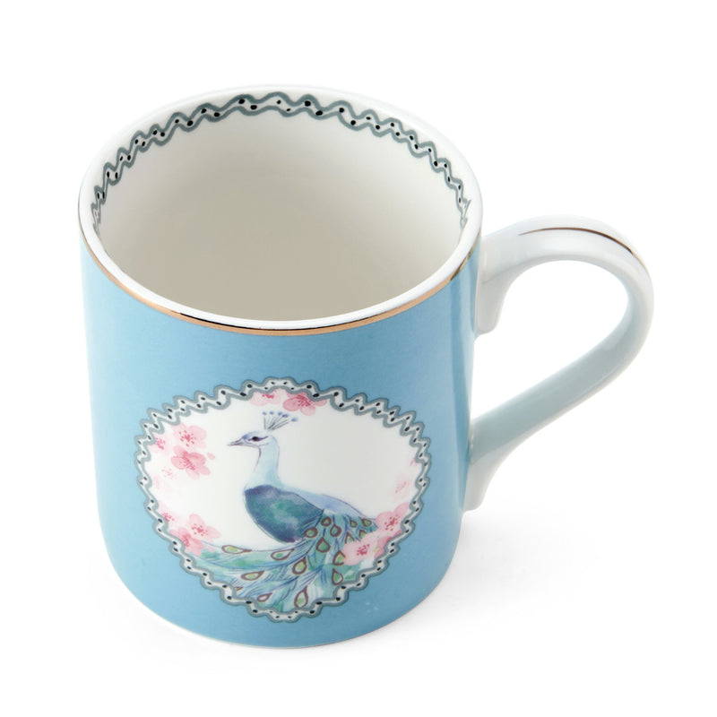 Peacock Straight-Sided Porcelain Mug 280ml