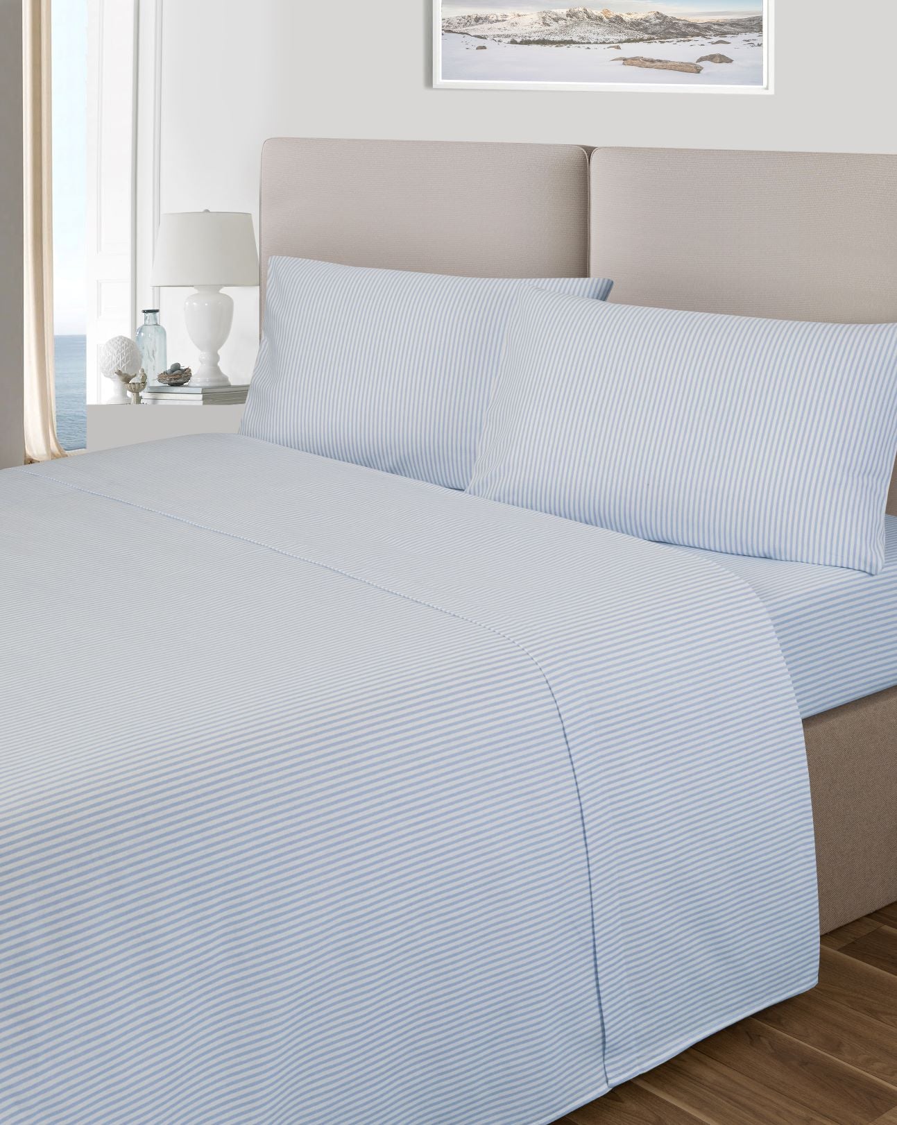 Brushed Cotton Flat Sheet - Blue