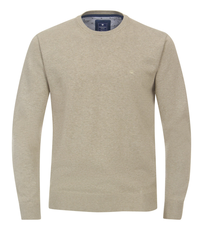 Round Neck Jumper - Beige/orange