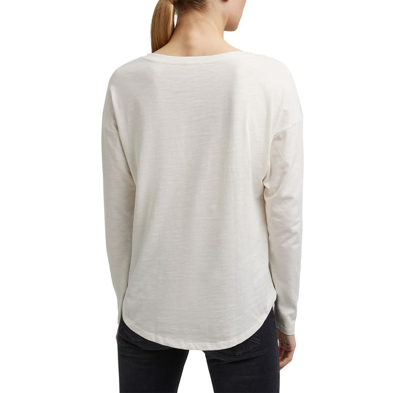 Long Sleeve Front Print T-Shirt - Offwhite