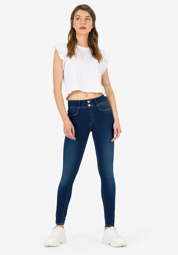 One Size Double Up Jean - Dark Blue