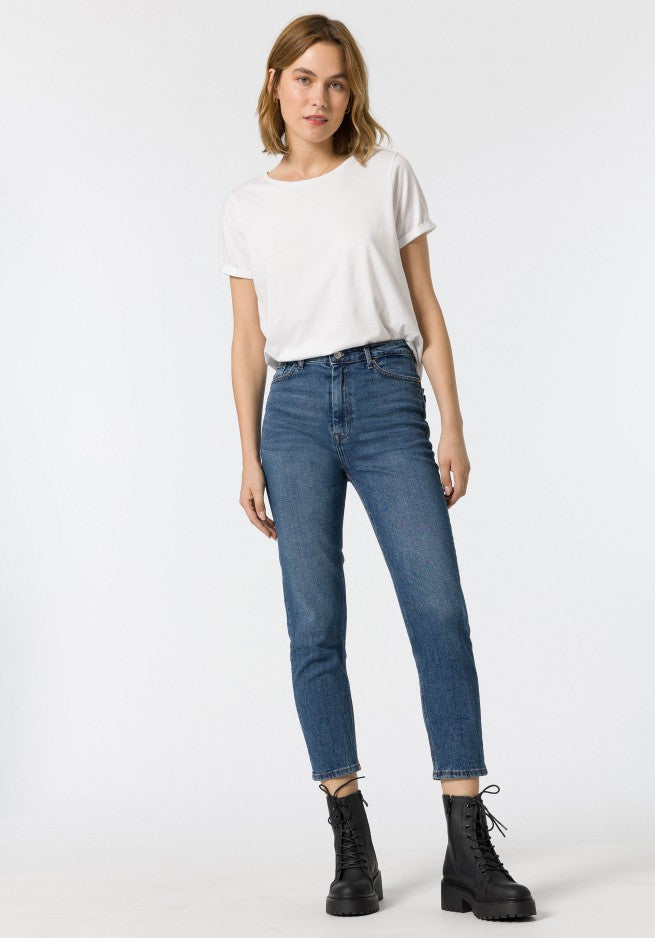 Mom Slim Jeans - Blue