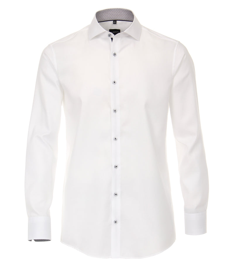 Plain Cut Away City Shirt - White