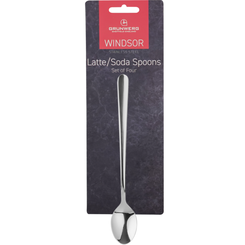 Set 4 Latte Spoons Windsor Carded