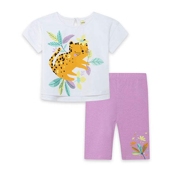 Jersey T-shirt And Capri Leggings - Pink