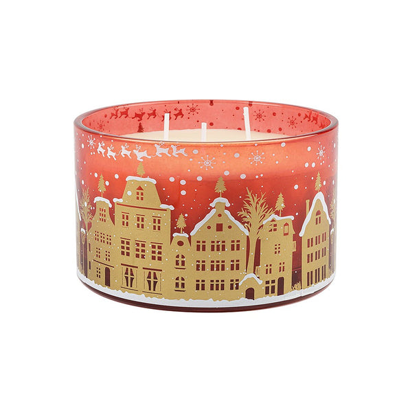 Multiwick Printed Glass Candle-Oakwood & Mulberry