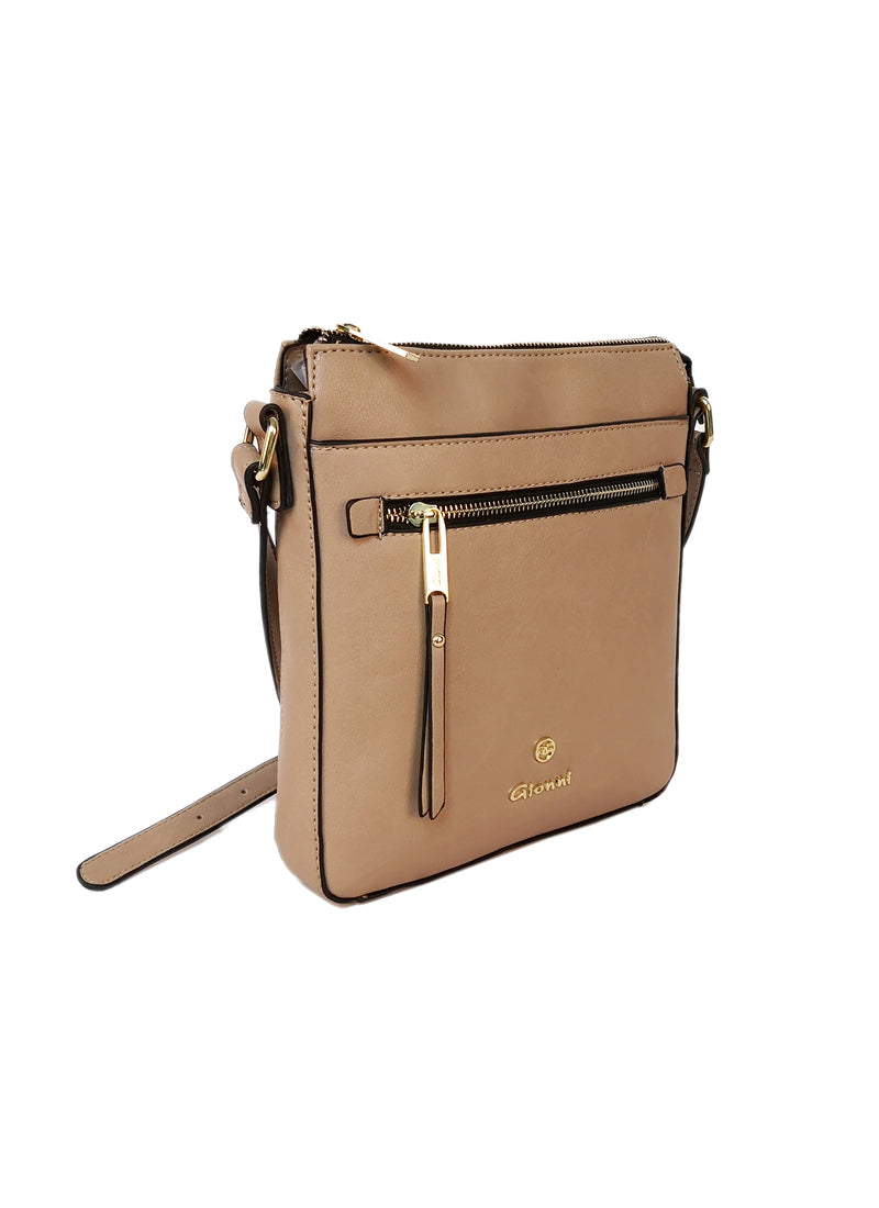 Lille Front Zip Pocket Crossbody - Camel