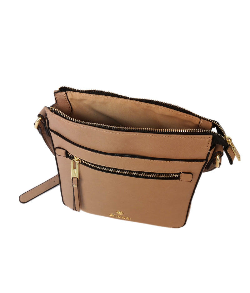 Lille Front Zip Pocket Crossbody - Camel