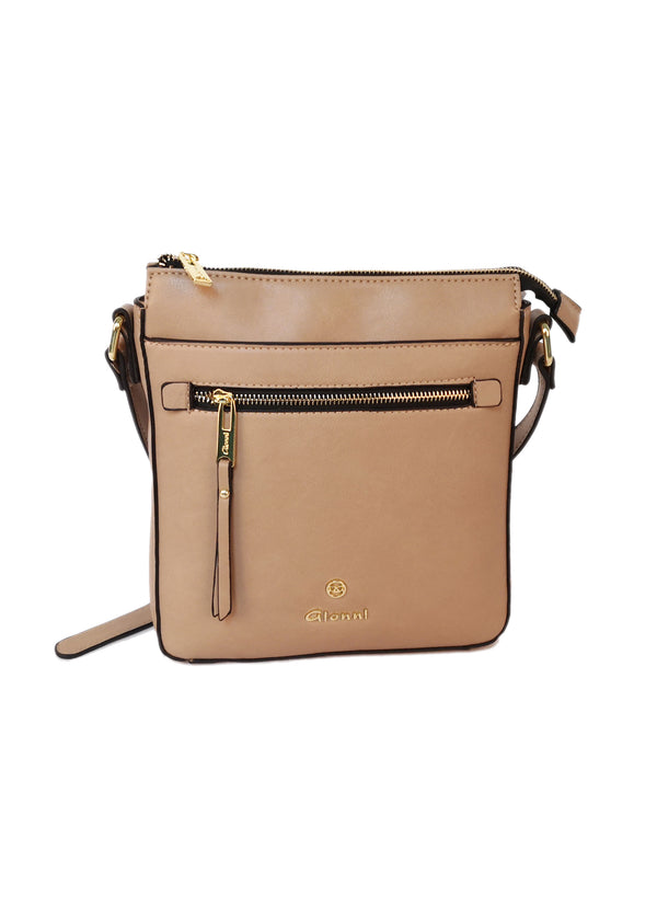 Lille Front Zip Pocket Crossbody - Camel