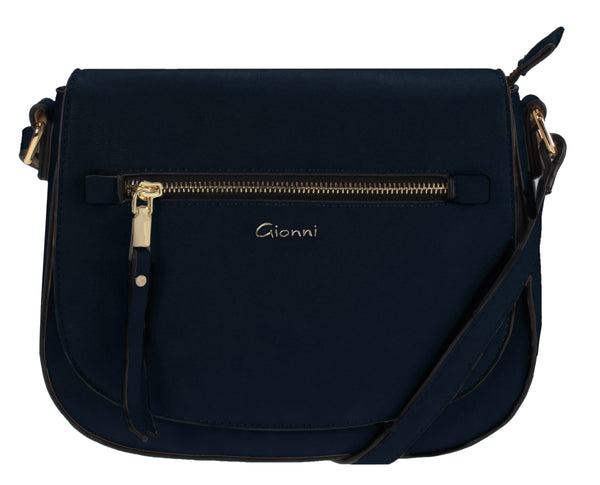 Lille Front Zip Saddle Bag - Navy