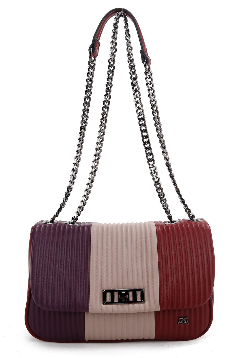 Chain Crossbody Bag - Burgundy