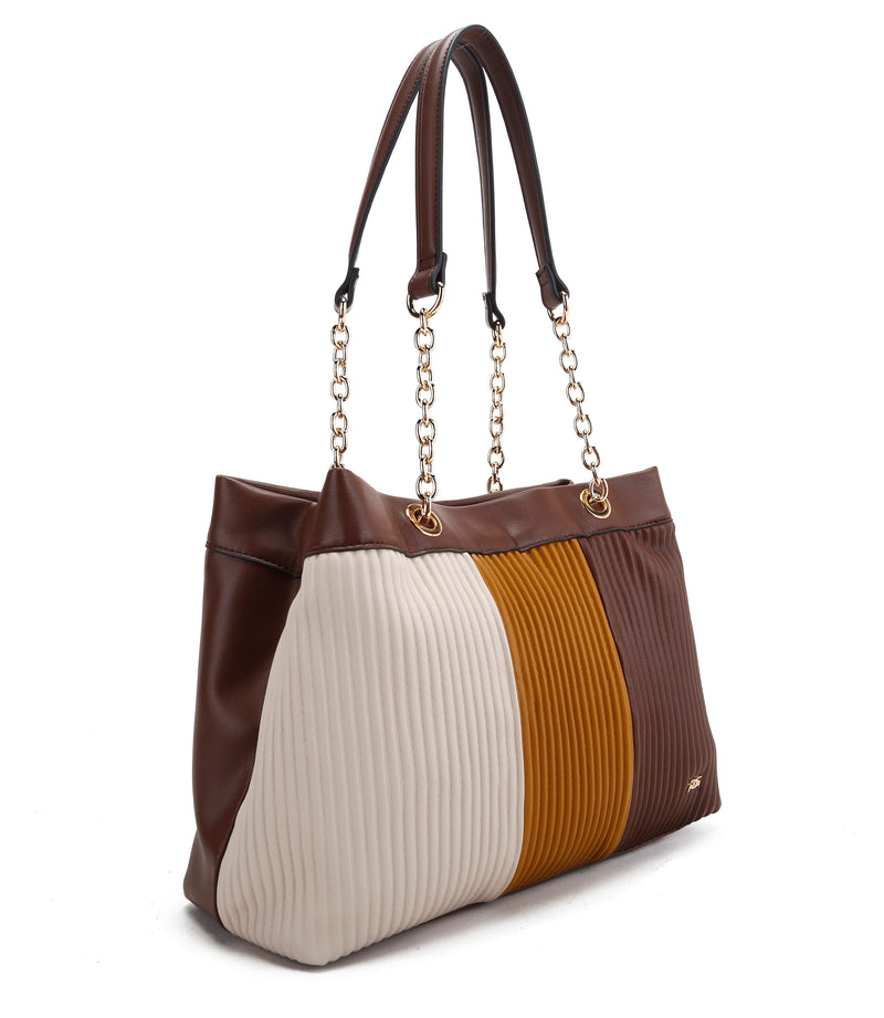 Double Soft Top Shoulder Bag - Brown