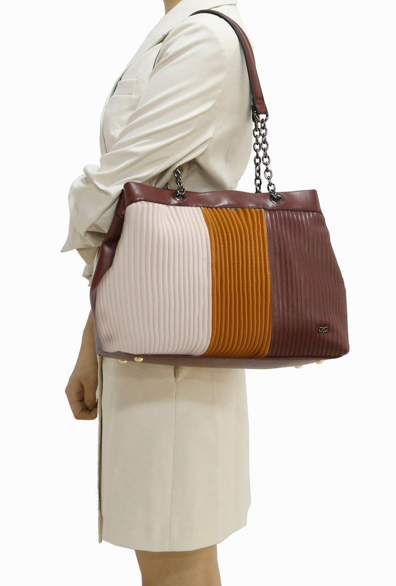 Double Soft Top Shoulder Bag - Brown