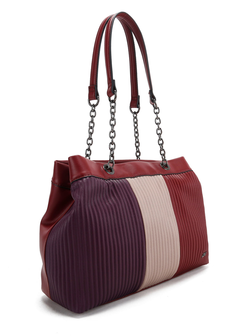 Double Soft Top Shoulder Bag - Burgundy