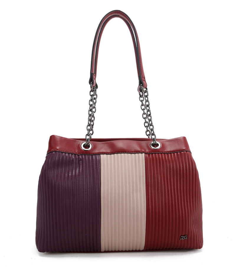 Double Soft Top Shoulder Bag - Burgundy