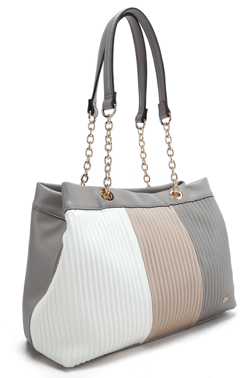 Double Soft Top Shoulder Bag - Grey