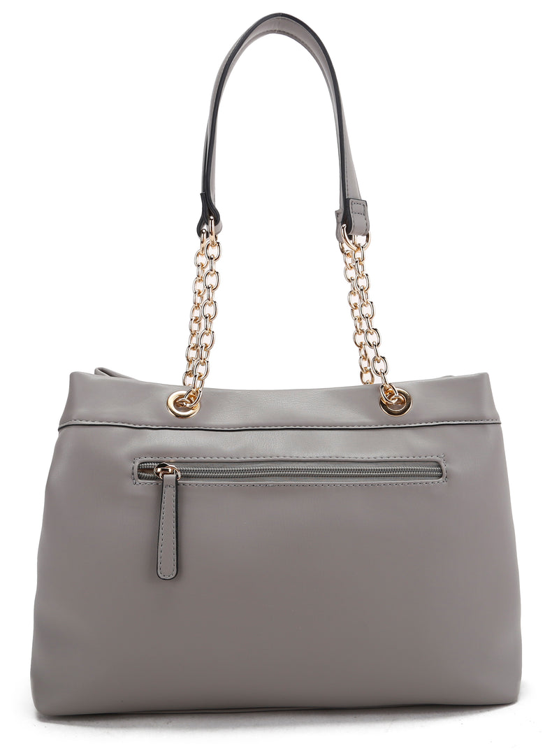 Double Soft Top Shoulder Bag - Grey