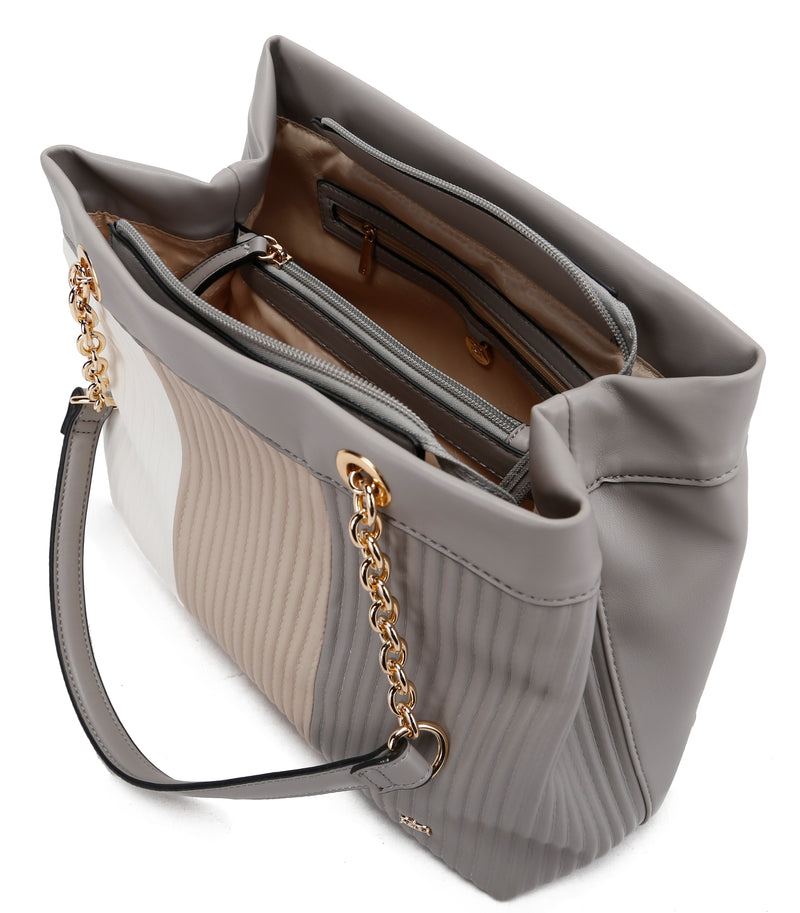 Double Soft Top Shoulder Bag - Grey