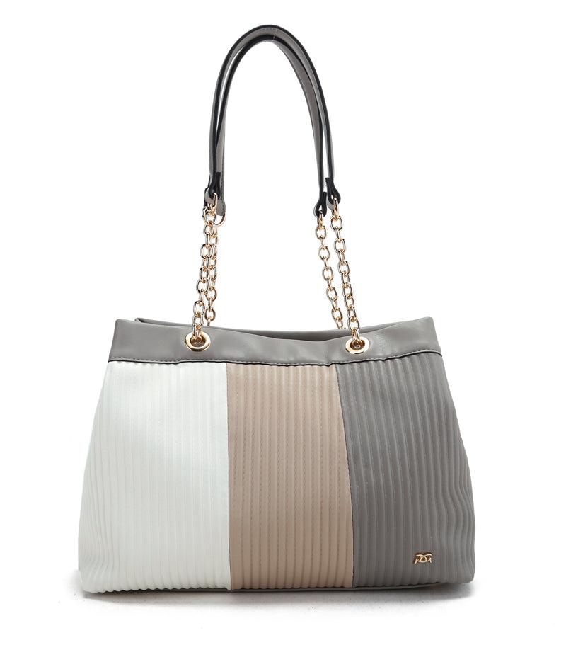 Double Soft Top Shoulder Bag - Grey