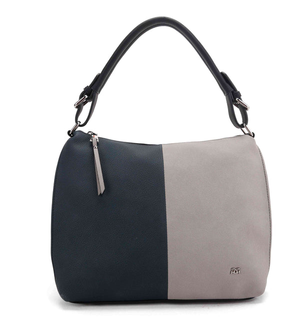 Soft Hobo Shoulder Bag - Teal Grey