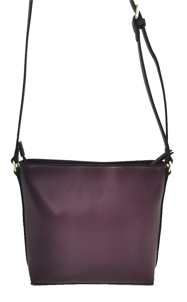 Front Zip Crossbody Bag - Berry