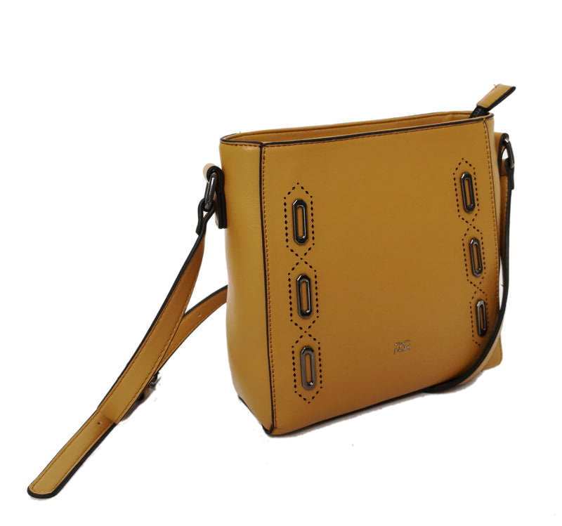 Eyelet Detailed Crossbody Bag - Mustard