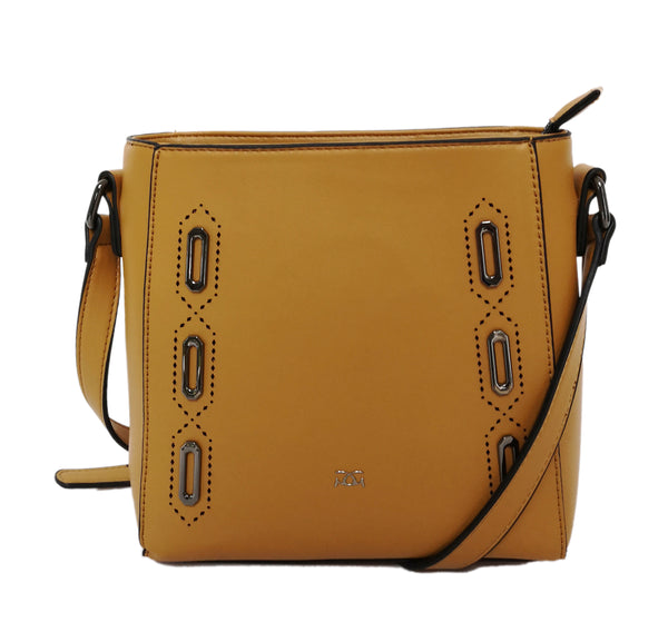 Eyelet Detailed Crossbody Bag - Mustard