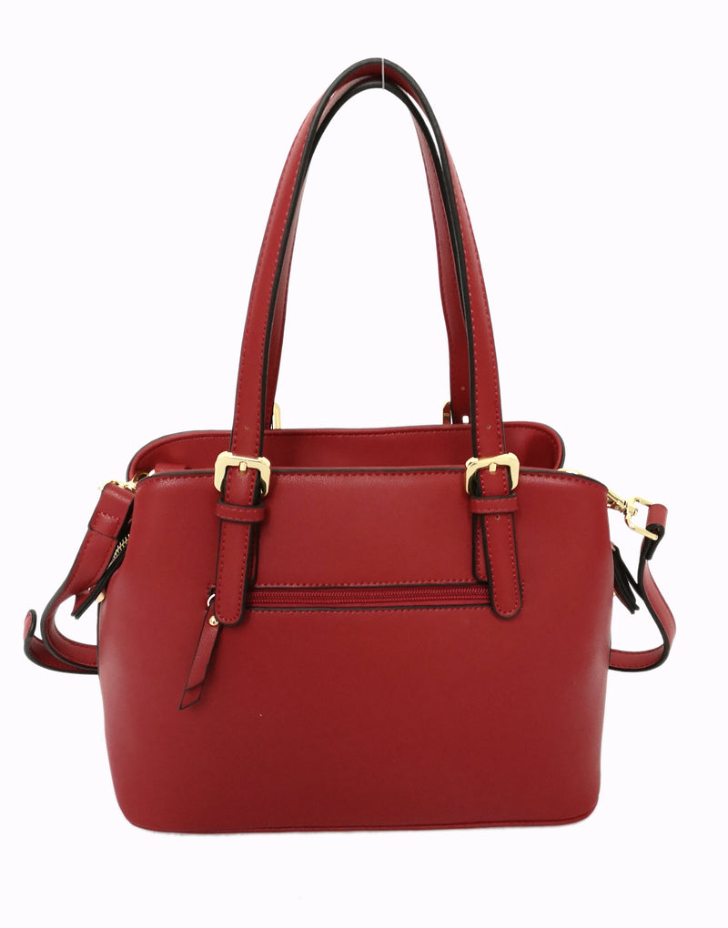 Double Handle Studded Bag - Red