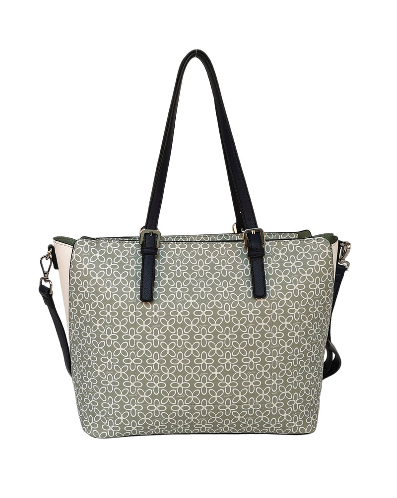 Dahlia Printed Shopper Bag - Mint