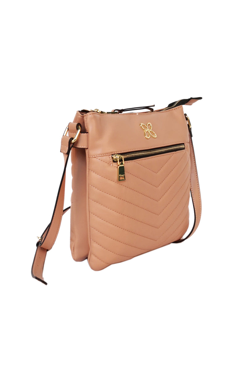 Gardenia Quilted Crossbody - Nude