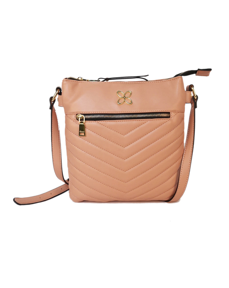 Gardenia Quilted Crossbody - Nude