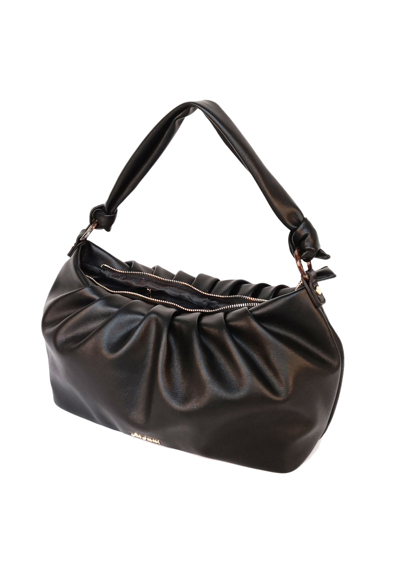 Davana Knot Handle Slouch Hobo - Black