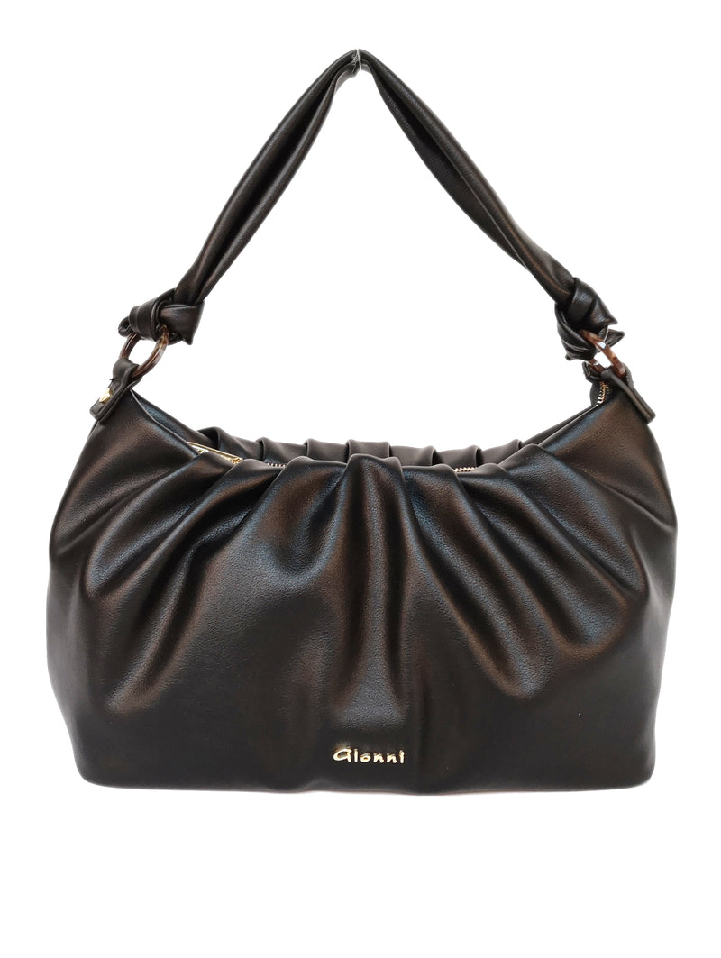 Davana Knot Handle Slouch Hobo - Black