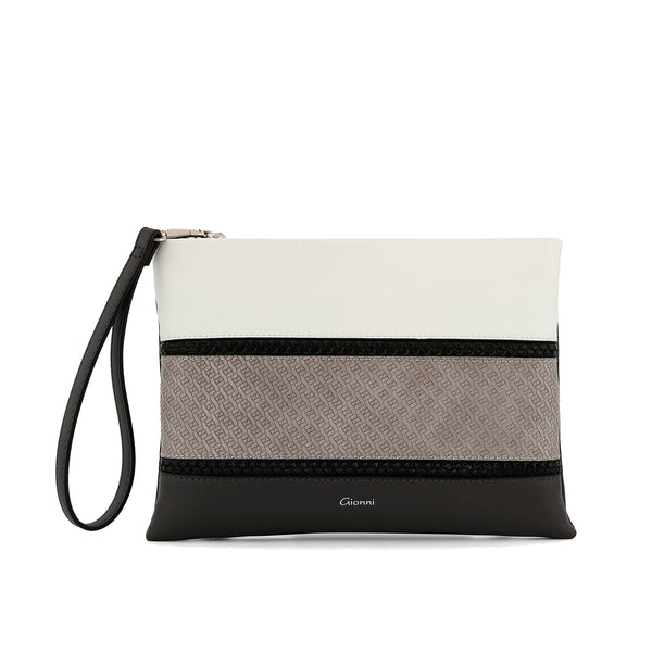 Hibiscus Stripe X-body/Clutch - Grey