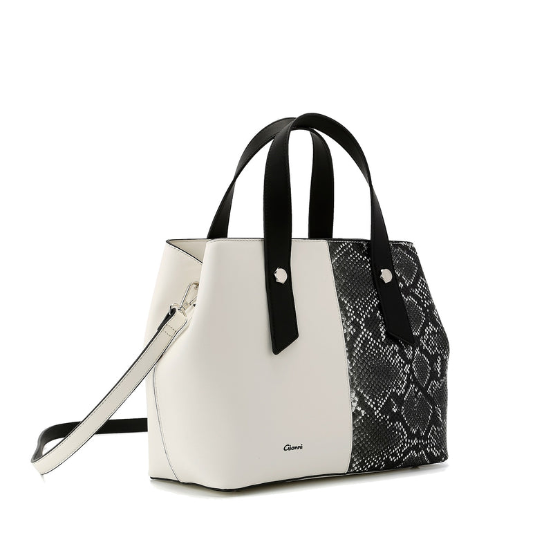 Fig Snake Colour Block Bag - White