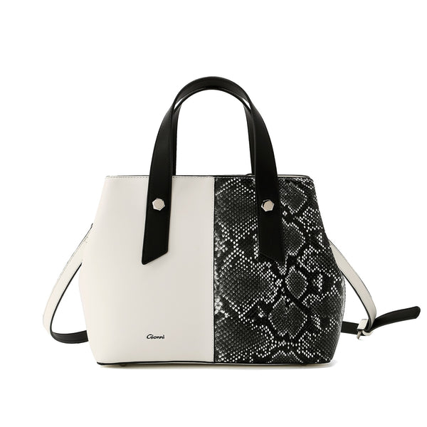 Fig Snake Colour Block Bag - White