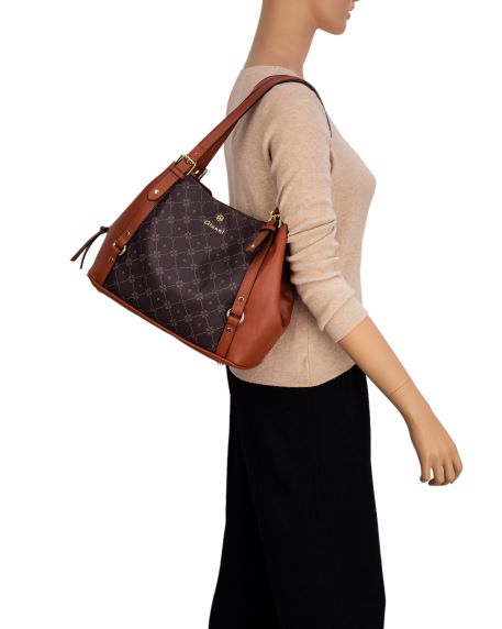 Sunstone Monogram Shoulder Bag - Tan