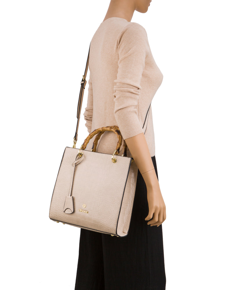 Diani Croc Tote - Beige