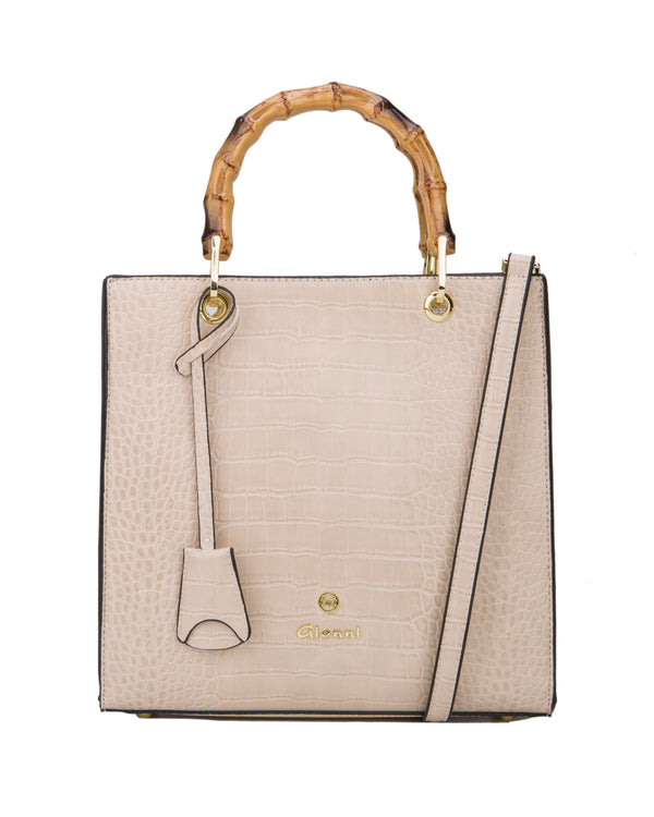 Diani Croc Tote - Beige